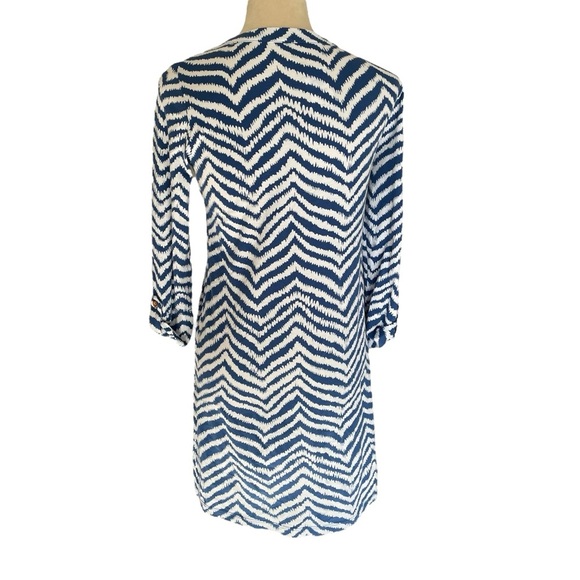Lilly Pulitzer Rossmore Indigo Zebron Pima Cotton Printed Casual Dress Women XS - Picture 4 of 8
